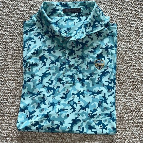 G/Fore Polo Shirt Mens Icon Camo Tech Mapped Monsoon XXL embroidered patch￼ - Picture 1 of 11